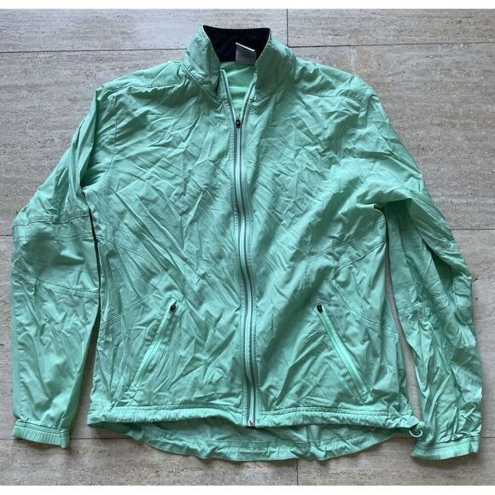Nike women Lightweight Windbreaker Running Green Jacket Athletic Zip-Up M